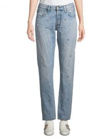 PRPS El Camino Tapered Boyfriend Jeans with Pearl Details at Neiman Marcus