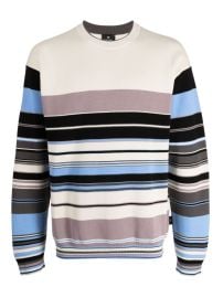 PS Paul Smith Striped intarsia-knit Jumper White at Farfetch