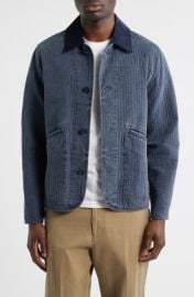 PS Paul Smith Washed Indigo Removable Collar Quilted Jacket at Nordstrom