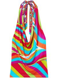 PUCCI Iride-print Halterneck Top Pink at Farfetch