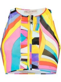 PUCCI Iride-print Racerback Cropped Top - at Farfetch