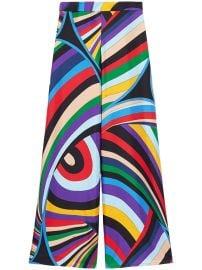 PUCCI Iride-print Silk Trousers Purple at Farfetch