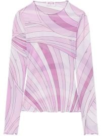 PUCCI Iride-print Tulle Top Purple at Farfetch