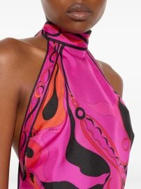 PUCCI Orchidee Iride-print Halterneck Top Pink at Farfetch