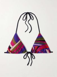 PUCCI Printed triangle bikini top at Net a Porter