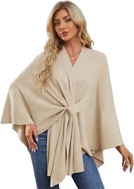 PULI Women's Elegant Shawl Wraps Soft Open Front Poncho Sweater for Spring Fall Winter at Amazon