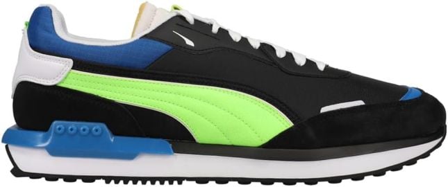 PUMA Mens City Rider Electric Lace Up Sneakers Shoes Casual - Black at Amazon