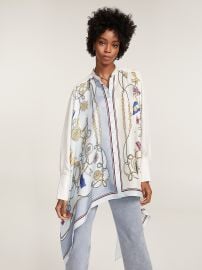 PURE SILK NAUTICAL PRINT ASYMMETRICAL SHIRT at Tommy Hilfiger