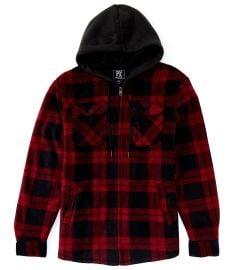 PX Clothing Long Sleeve Checked Fleece Hooded Jacket Dillardx27s at Dillards