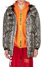 PYTHON-PRINT PUFFER COAT  at Barneys