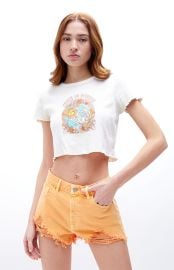 PacSun Eco Orange High Waisted Denim Festival Shorts at PacSun