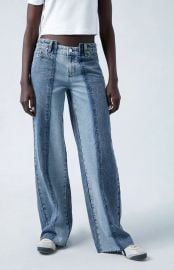 PacSun Eco Two-Tone Indigo Low Rise Baggy Jeans PacSun at PacSun