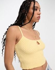 PacSun tulip keyhole detail cami in sunlight yellow at ASOS