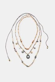 Pack Of 3 Cord Necklaces With Charms And Jewels at Zara