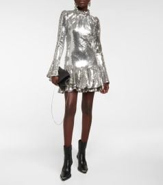 Paco Rabanne - Ruffle-trimmed sequined minidress at Mytheresa