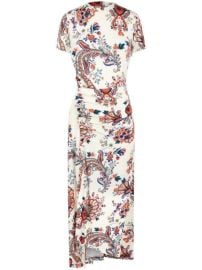 Paco Rabanne Floral paisley-print Draped Dress - at Farfetch