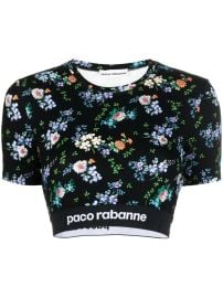 Paco Rabanne Floral print crop top at Farfetch