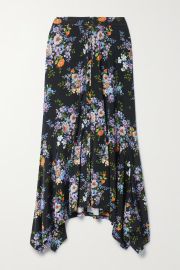 Paco Rabanne Floral print stretch jersey maxi skirt at Net a Porter