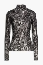 Paco Rabanne Metallic velvet jacquard turtleneck top at The Outnet