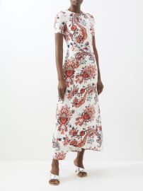 Paco Rabanne Paisley print stretch twill midi dress at Matches