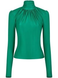 Paco Rabanne Ruched long-sleeved Jersey Top - at Farfetch