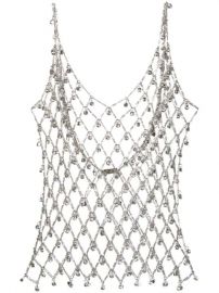 Paco Rabanne Stone Embellished Fishnet Top - Farfetch at Farfetch