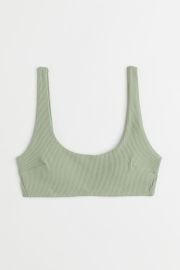 Padded Bikini Top - Light khaki green - Ladies HampM US at H&M