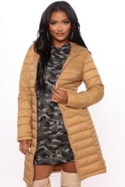 Padded Landing Puffer Coat - Camel Fashion Nova at Fashion Nova