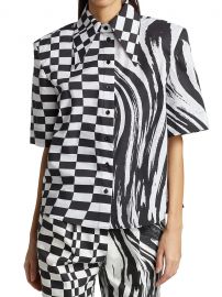 Padded Shoulder Short-Sleeve Shirt at Saks Fifth Avenue