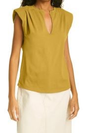 Padded Shoulder V-Neck at Frame