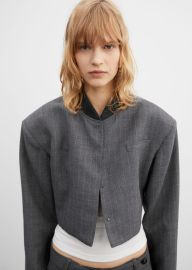 Padded shoulder jacket - Women Mango USA at MANGO