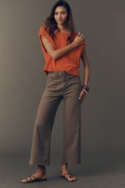 Paige Anessa Utility Pocket High Rise Crop Wide Leg Jeans at Anthropologie