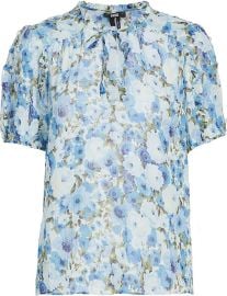 Paige Dandelion Silk Chiffon Blouse in French Blue Multi at Saks Fifth Avenue