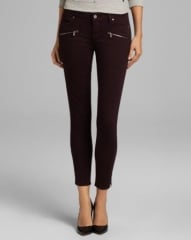 Paige Denim Jeans - Jane Zip Skinny in Black Cherry at Bloomingdales