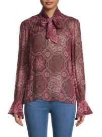 Paige Maline Print Silk Blouse on SALE at Saks Off 5th