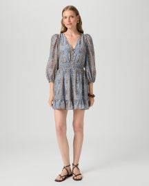 Paige Ophelie Puff Sleeve Cotton Silk Dress at Paige