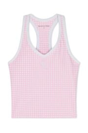 Paige Sports Bra Tank Gingham in Pink Recreational Habits at Recreational Habits