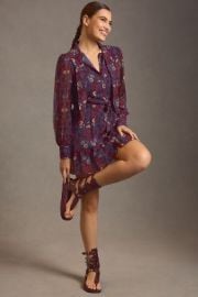 Paige Tie-Neck Silk Dress at Anthropologie