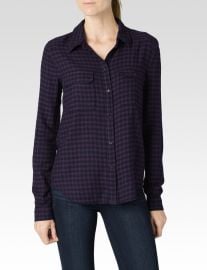 Paige \'Trudy\' Shirt in Kinsley Velvet Plum Dark Shadow at Paige