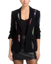 Paillette Whirl Scrunched Sleeve Jacket at Bloomingdales
