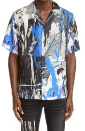 Paint Splatter Button-Up Silk Camp Shirt by Amiri at Nordstrom