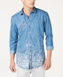 Paint Splatter Denim Shirt by INC International Concepts at Macys