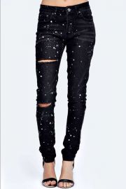 Paint Splatter Jeans at Boohoo