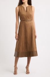Paisley Faux Suede A-Line Dress at Nordstrom
