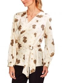 Paisley Long Sleeves Wrap Top at Walmart