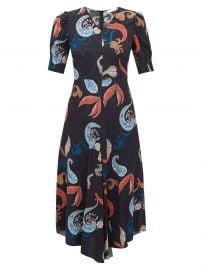 Paisley-Print Dipped-Hem Crepe Dress by See by Chloe at Matches