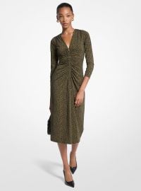 Paisley Print Stretch Matte Jersey Midi Dress in PISTACHIO - Sale Michael Kors US at Michael Kors