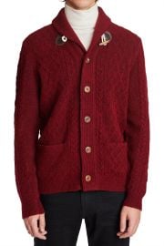 Paisley amp Gray Maroon Toggle Wool-Blend Shawl Collar Cardigan TaelorStyle at Taelor