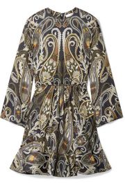 Paisley-print silk-blend Lurex mini dress at Net A Porter