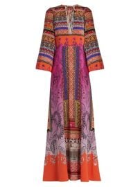 Paisley-print tie-neck gown at Matches